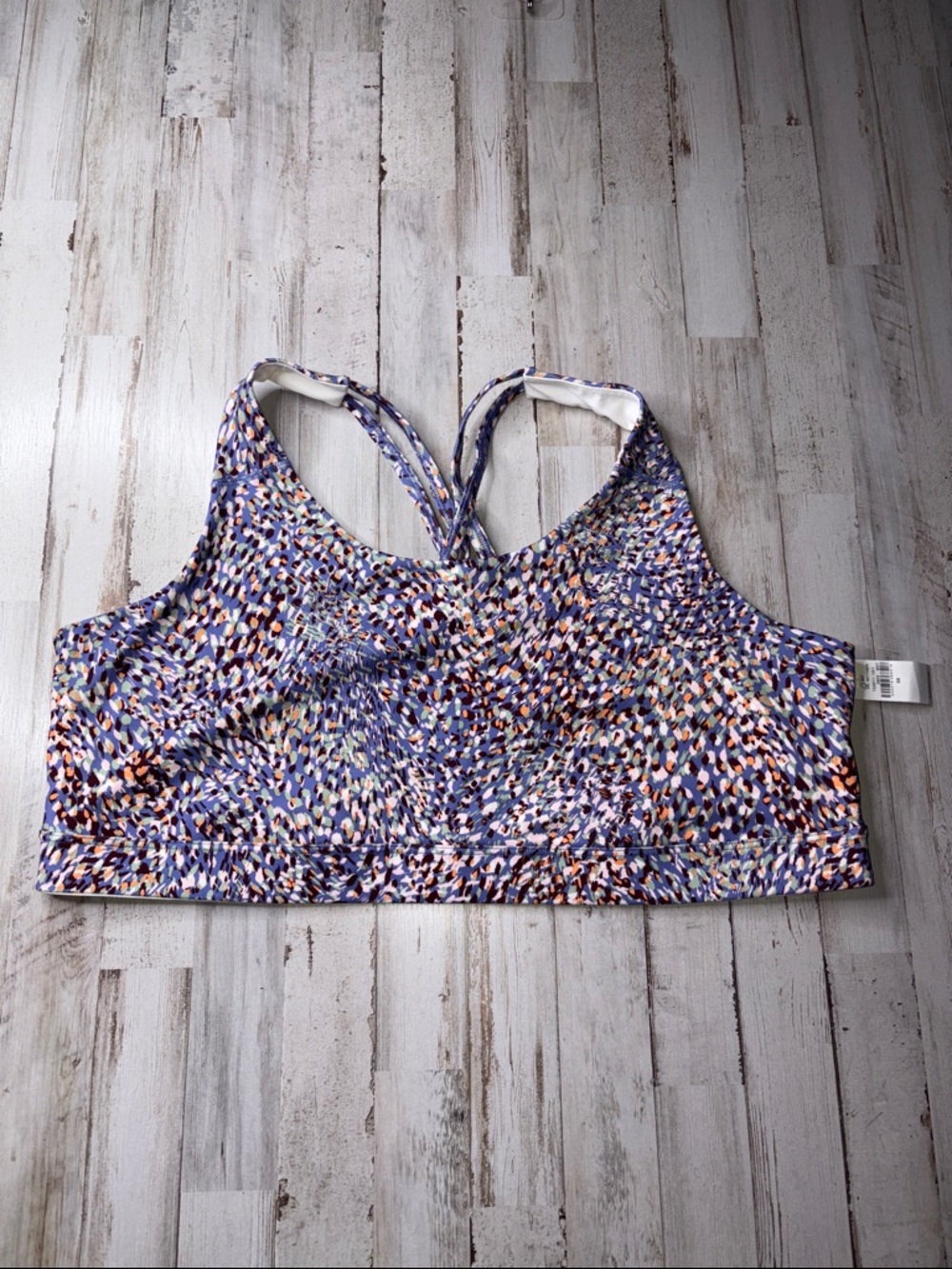 Old Navy Purple Multi-Spot Crossback Sports Bra Size 3X NWT